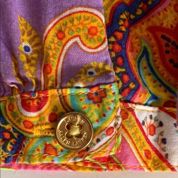 Lauren Ralph Lauren paisley ruffle collard top - Picture 5 of 10